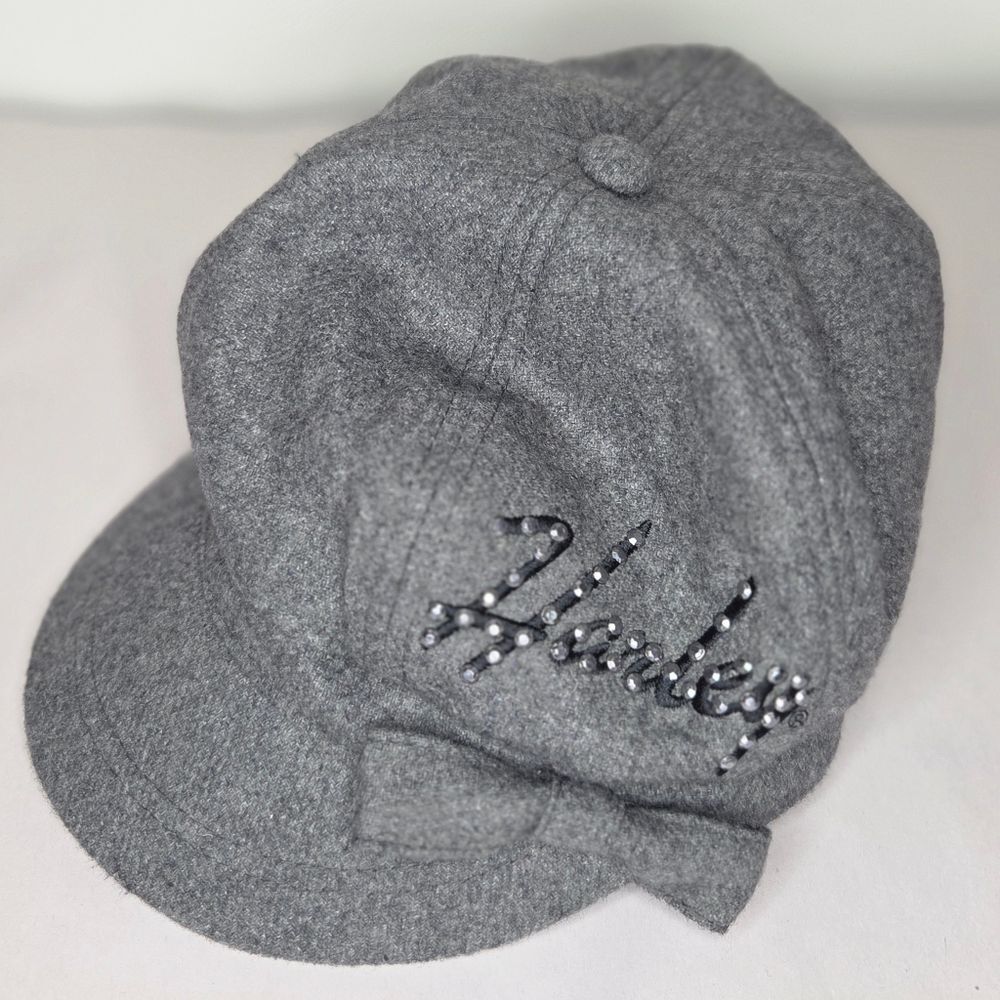 Vintage Harley Davidson Wool Blend Rhinestone Cap